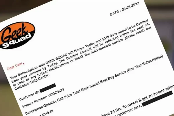 Geek Squad Bestbuy Renewal Scam